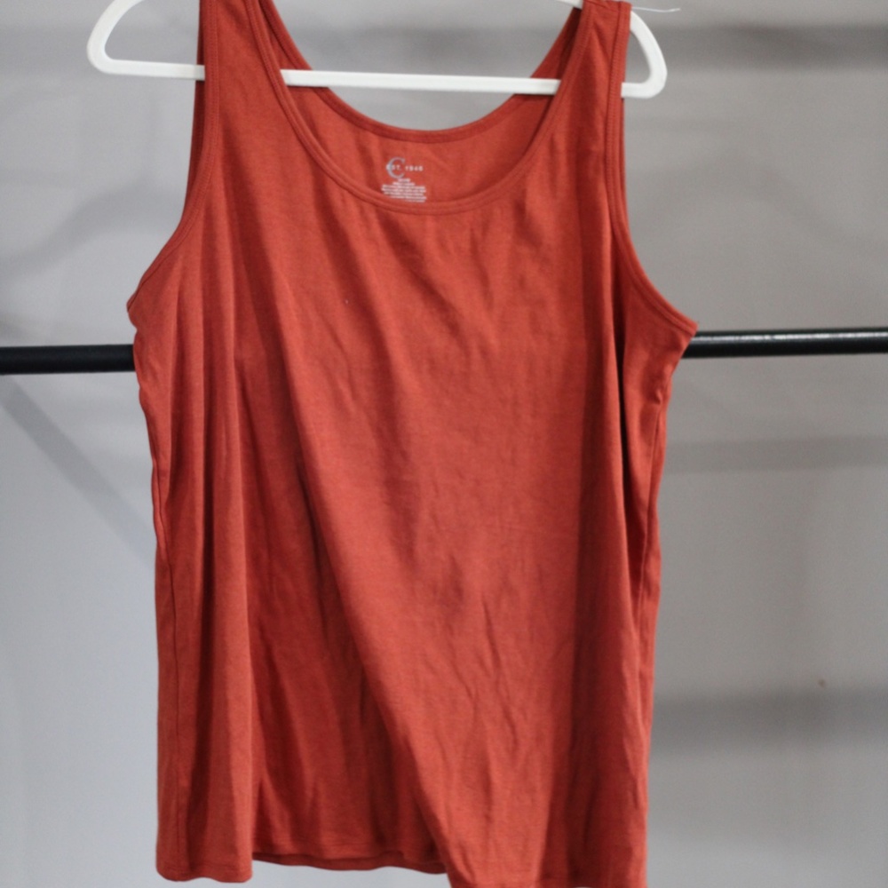 Cato, orange\rust tank, size 18\20, or Large, like new